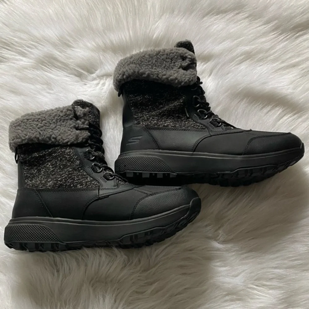 Skechers‎ Waterproof Boots Mens Size 13 (UK 12) Outdoor Ultra Leather Faux Fur
